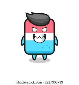evil expression of the eraser cute mascot character , cute style design for t shirt, sticker, logo element