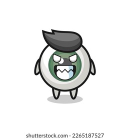 evil expression of the eyeball cute mascot character , cute style design for t shirt, sticker, logo element
