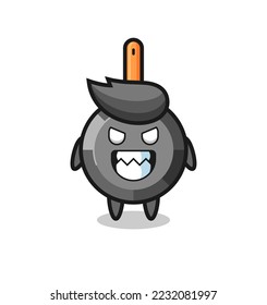 evil expression of the frying pan cute mascot character , cute style design for t shirt, sticker, logo element