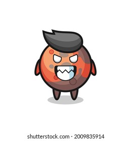 evil expression of the mars cute mascot character , cute style design for t shirt, sticker, logo element