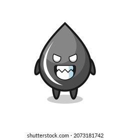 expresión malvada de la gota de aceite lindo personaje de mascota , diseño de estilo lindo para camiseta, pegatina, elemento logo