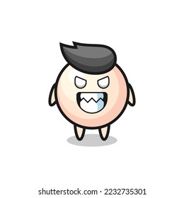 evil expression of the pearl cute mascot character , cute style design for t shirt, sticker, logo element