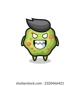 evil expression of the puke cute mascot character , cute style design for t shirt, sticker, logo element