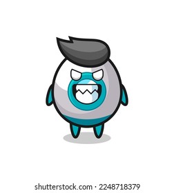 evil expression of the rocket cute mascot character , cute style design for t shirt, sticker, logo element