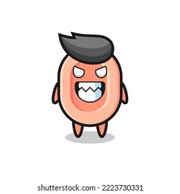 evil expression of the soap cute mascot character , cute style design for t shirt, sticker, logo element