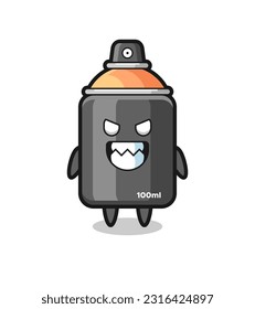 evil expression of the spray paint cute mascot character , cute style design for t shirt, sticker, logo element