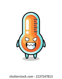 evil expression of the thermometer cute mascot character , cute style design for t shirt, sticker, logo element