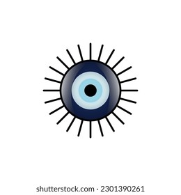 Evil eye amulet vector on white background.