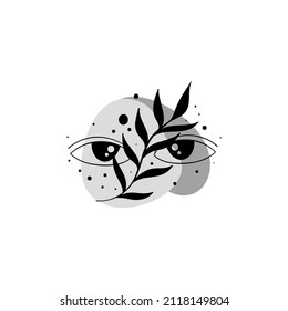 Evil eye authentic sign.Astrology boho witch symbol amulet.Sacred mystic decoration trendy style.Vector illustration.