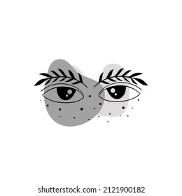 Evil eye authentic sign.Astrology boho witch symbol amulet.Sacred mystic decoration trendy style.Vector illustration.