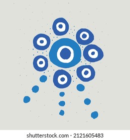 evil eye bead design graphic drawing