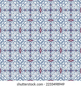 evil eye bead detailed ottoman tile pattern