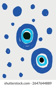 evil eye bead drawing. artistic drawing, traditional motif and more
