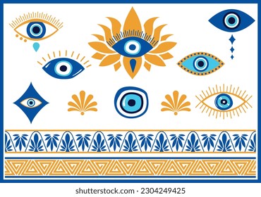 Evil Eye Bead Nazar Turkish Greece Vector Board