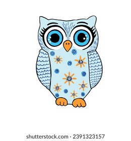 evil eye bead owl design.  Blue and more