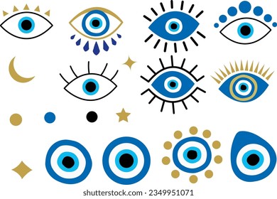 Evil Eye Blue Turkish Protection Set