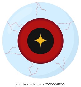 Evil eye flat icon isolated on white background.