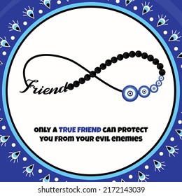 Evil Eye friendship band to protect our besties, Happy friendship day background