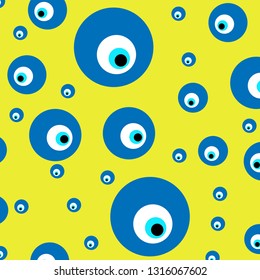 Evil eye greek print pattern vector. Turkish nazar vector
