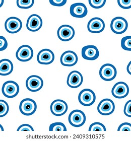 Evil eye Heavenly seamless pattern with suns, moons, stars, palms. For textiles, souvenirs, household goods