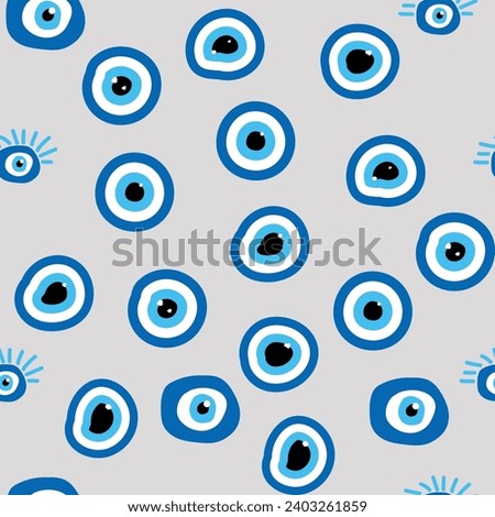 Evil eye Heavenly seamless pattern with suns, moons, stars, palms. For textiles, souvenirs, household goods