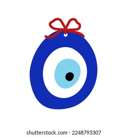 Icono de ojo malvado. Ojo protector. Estilo plano. Ilustración vectorial.