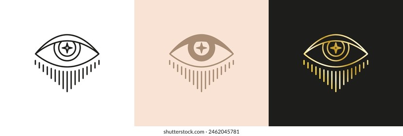 Evil eye icon set. Mystic sight symbol