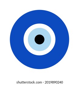 Evil eye icon.  Vector illustration. Turkish blue eye-shaped amulet.