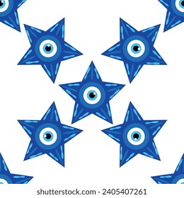 Evil eye magic seamless pattern. Symbol of protection, Turkish souvenir.