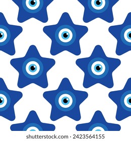 Evil eye magic seamless pattern. Symbol of protection, Turkish souvenir.