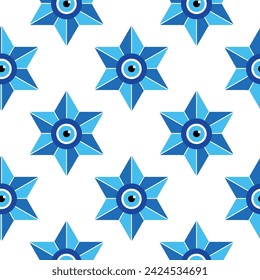 Evil eye magic seamless pattern. Symbol of protection, Turkish souvenir.