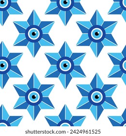 Evil eye magic seamless pattern. Symbol of protection, Turkish souvenir.