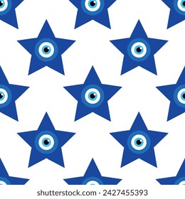 Evil eye magic seamless pattern. Symbol of protection, Turkish souvenir.