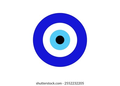 The Evil eye mystical symbol. Turkish nazar icon. Greek charm or amulet. Protection from the evil eye. Vector logo design isolated on white background 