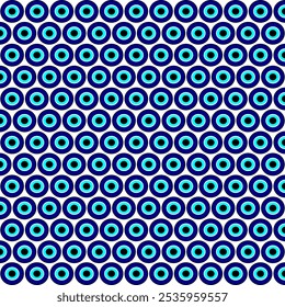 O mau padrão dos olhos no fundo branco.Amuletos para proteger contra ele foram encontrados datando de cerca de 5.000 anos atrás.