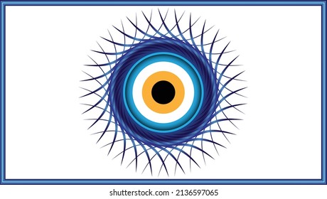 Evil eye protection signs. Islamic or Turkish amulet design. vector illustration. Turkish evil eye bead (Evil Eye Boncugu). This symbol is believed to provide protection against evil.