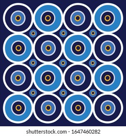 Evil eye protection signs. Turkish amulet. Glass islamic, arabian or turkish amulet. Seamless vector illustration