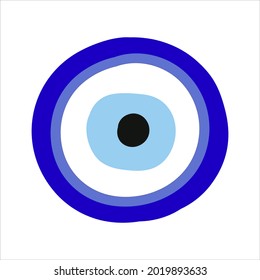Evil Eye Symbol Turkish Blue Eye Vector Illustration