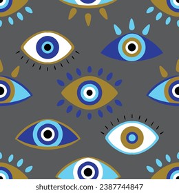 Evil eye symbol vector repeat pattern design