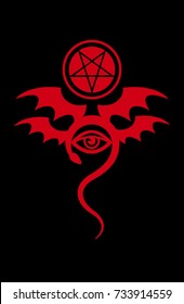 EVIL EYE (The Greater Malefic). 
Emblem of Witchcraft and Sign of Necromancy. 
Bloody Mystical Symbol.