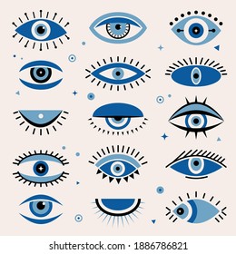 Evil eye. Tribal ornamental ethnic graphic greece traditional sketch vector elements