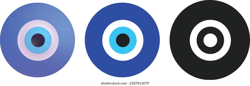 Evil Eye, Turkish Eyes. Nazar amulet vector flat icon. Isolated nazar eye emoji illustration