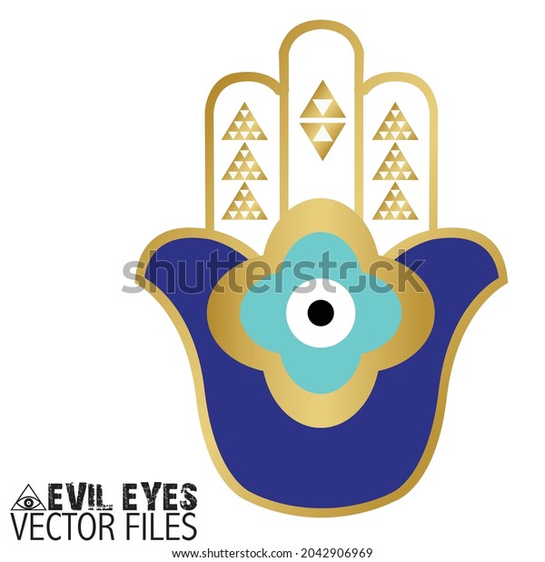 Evil Eye Vector Gold Seamless Pattern Stock Vector (Royalty Free ...