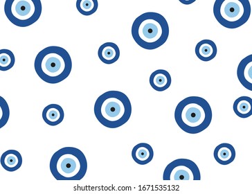 Evil Eye Vector Pattern. Evil Eye Blue Pattern Wallpaper. 