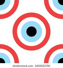 Evil Eye Vector Seamless Pattern Digital Paper – Mystical Blue and White Protection Symbol, Boho Spiritual Background, Greek and Turkish Amulet Design, Magic Talisman Print for Sublimation and Crafts