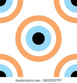 Evil Eye Vector Seamless Pattern Digital Paper – Mystical Blue and White Protection Symbol, Boho Spiritual Background, Greek and Turkish Amulet Design, Magic Talisman Print for Sublimation and Crafts