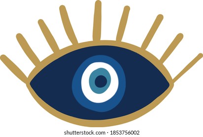 evil eye vector - symbol of protection - blue turkish