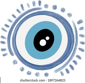 evil eye vector - symbol of protection - blue turkish