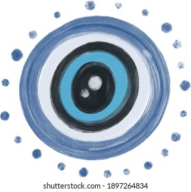 evil eye vector - symbol of protection - blue turkish
