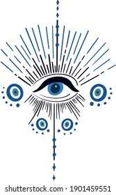 evil eye vector - symbol of protection - blue turkish